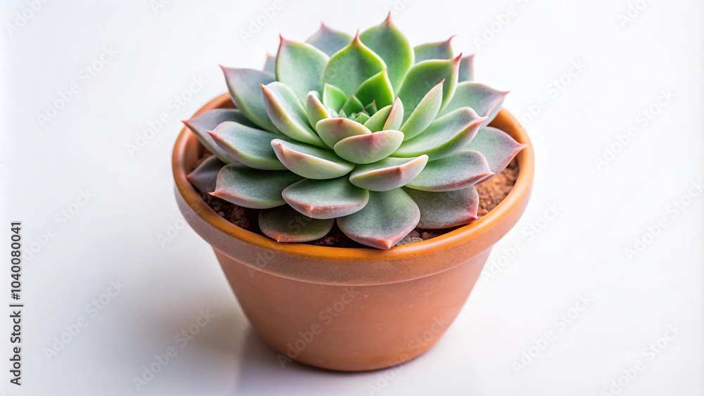 Medium shot of Echeveria Pulidonis plant in pot isolated on black background Medium shot of Echeveria Pulidonis plant in pot isolated on black background