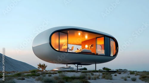 Minimalist Futuristic House with Innovative Compact Architecture and 3D Design  Sleek modern and technologically advanced residential structure with clean lines and geometric shapes