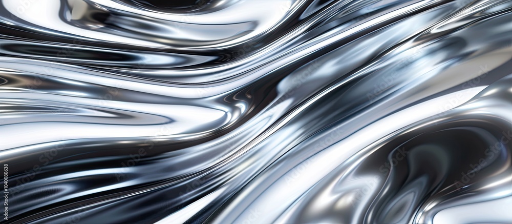 Futuristic abstract background with a silver wave design filling the horizontal copy space image Futuristic abstract background with a silver wave design filling the horizontal copy space image