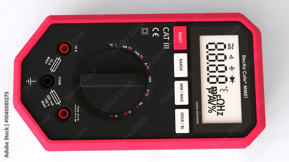 Fototapeta premium multimeter and cable white background