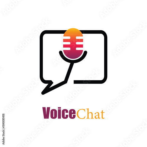 Voice chat logo. Voice message icon. Voice message