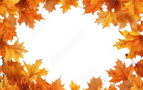 Autumn composition. Frame made of autumn leaves,