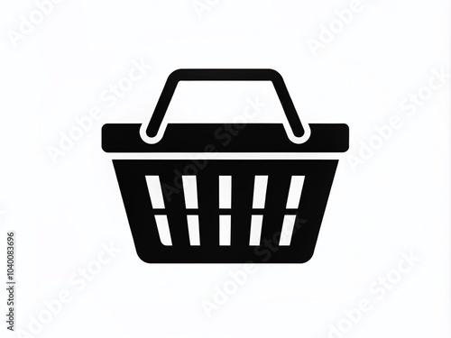 Market Store Basket Line Art Design for Shopping and Retail Themes