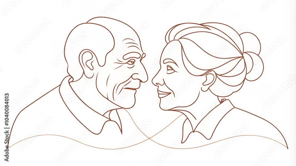 Minimalist Line Drawing of Romantic Couple Embracing Minimalist Line Drawing of Romantic Couple Embracing
