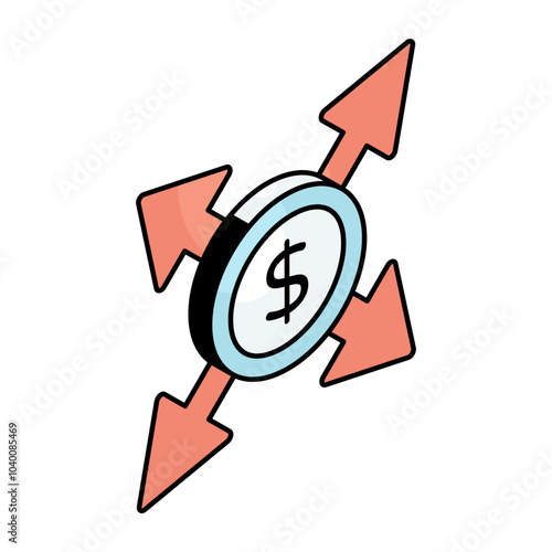 Premium design icon of money directions