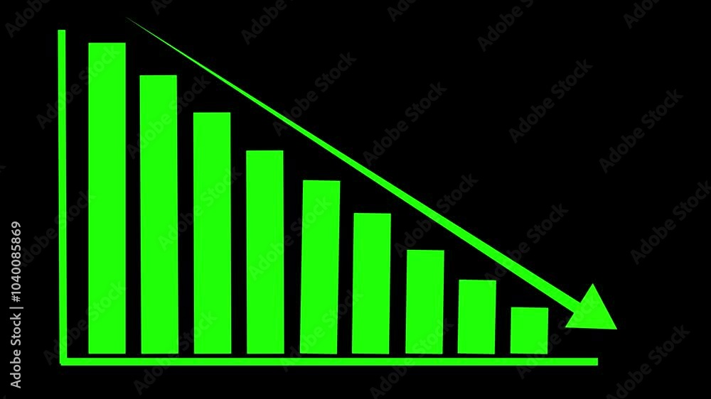 Animated down Business graph icon designed in flat icon style. Finance, Business Info graphic animation, Bar down graph animated. Animated down Business graph icon designed in flat icon style. Finance, Business Info graphic animation, Bar down graph animated.