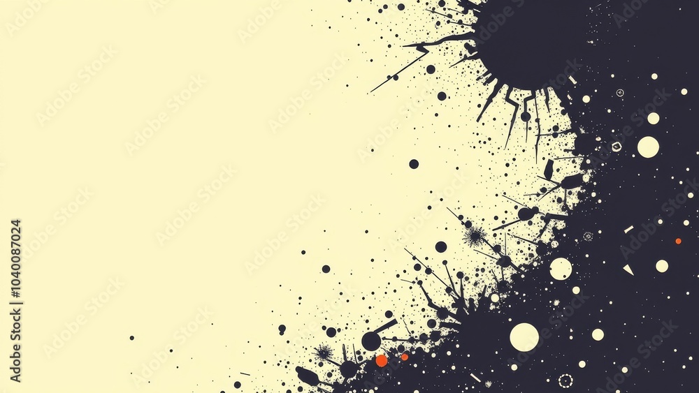 Abstract splattered design in black and white Abstract splattered design in black and white