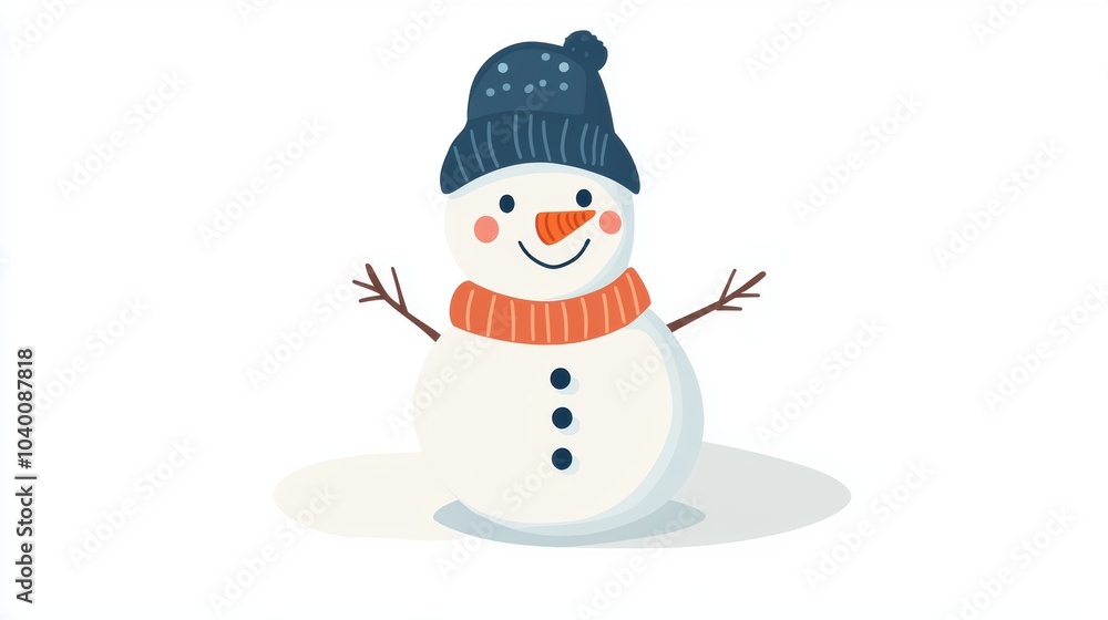 Cute snowman. Icon. Vector. Winter holiday theme. Cute snowman. Icon. Vector. Winter holiday theme.