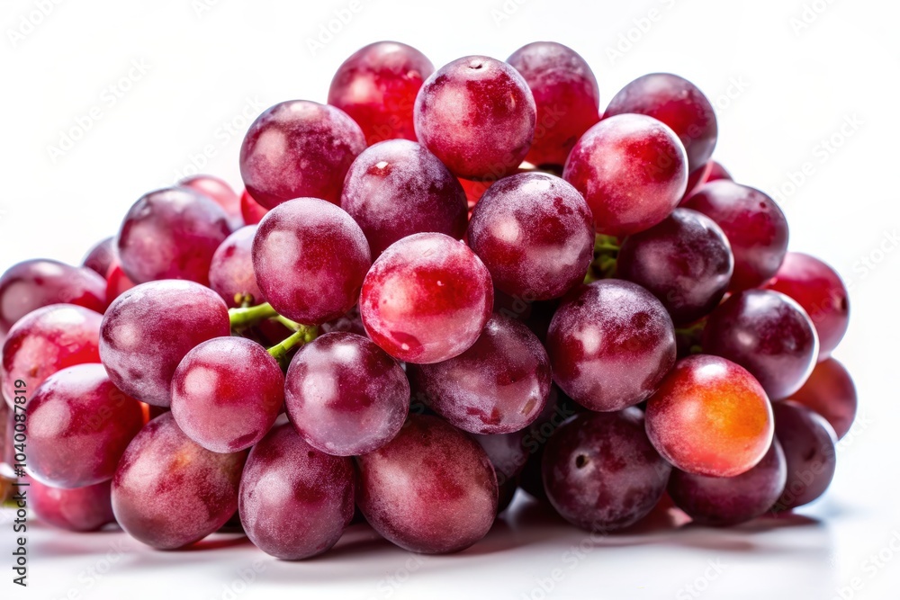 Fresh Red Grapes Isolated on White Background