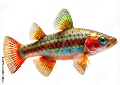 Colorful Topmouth Culter Fish in Clear Background