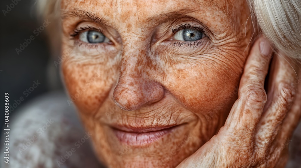 Radiant Senior Woman with Glowing Skin and Confident Poise Radiant Senior Woman with Glowing Skin and Confident Poise