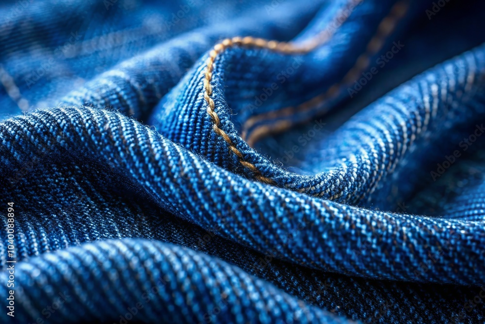 Textured Blue Denim Fabric Close-up for Fashion Use Textured Blue Denim Fabric Close-up for Fashion Use