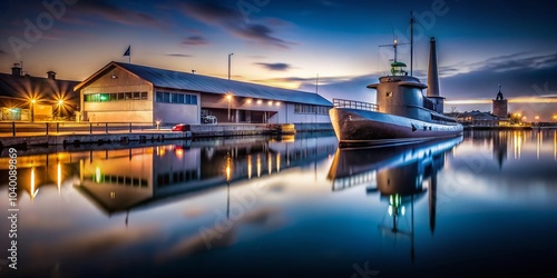 Minimalist Aesthetic of Seaplane Harbour with First Submarine Replica in Estonia photo