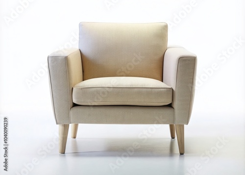 Minimalist Armchair Isolated on White Background for Contemporary Interior Design Inspiration