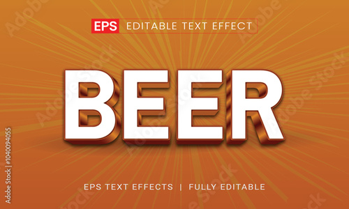 beer 3d editable text effect