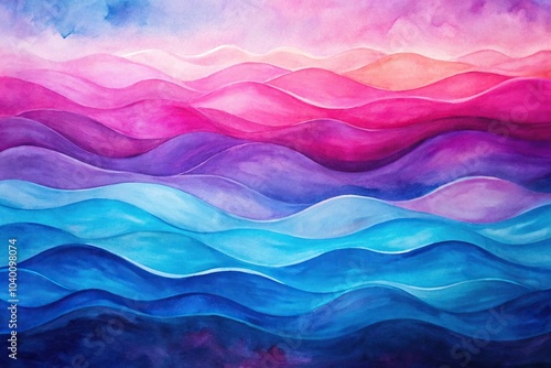 Minimalist abstract pink, blue, and purple background with wave paint