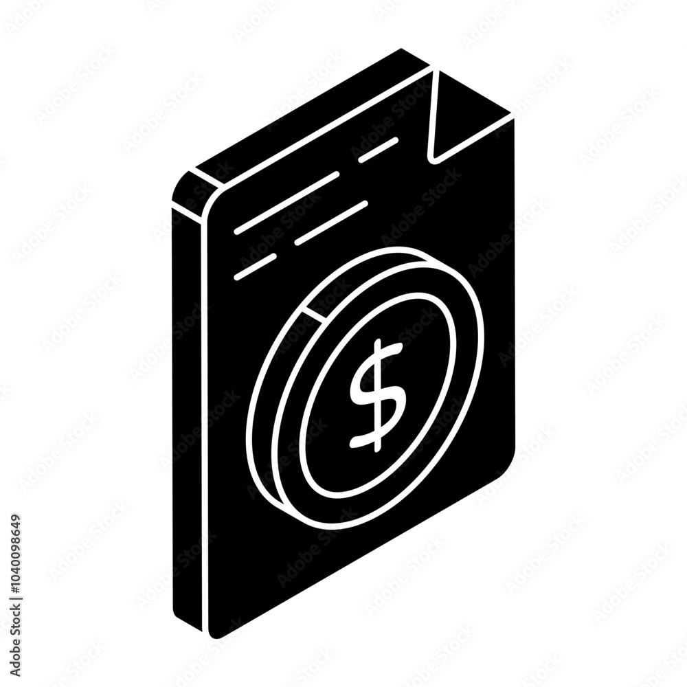 A beautiful design icon of financial paper A beautiful design icon of financial paper
