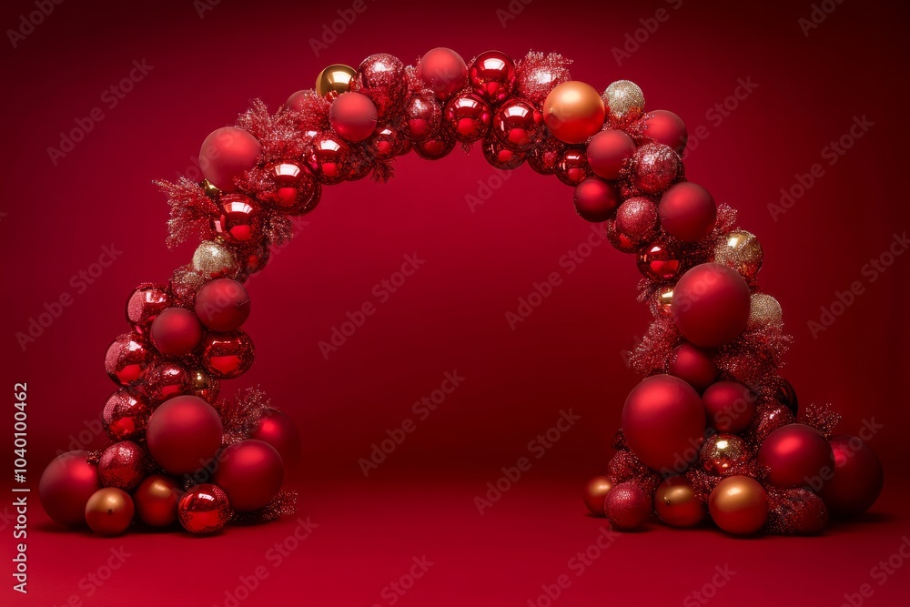 luxury red balloon arch on red background luxury red balloon arch on red background