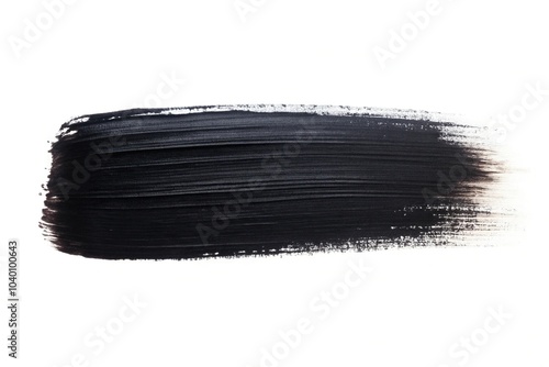 Minimalist black paint brush strokes on white background texture