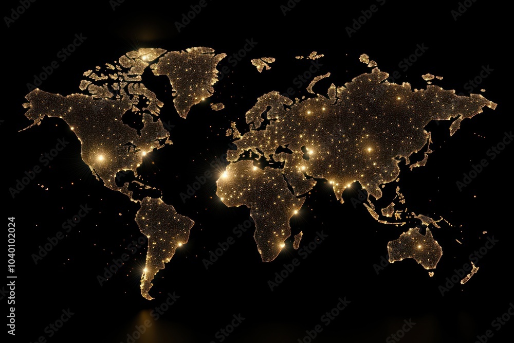 World map astronomy light night. World map astronomy light night.