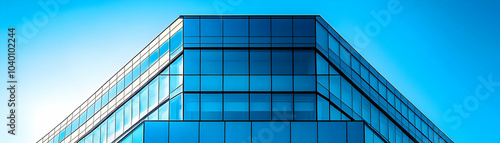 Wallpaper Mural Glossy Modern Office Building Exterior Wide Angle Shot Clear Sky Ample Copy Space Corporate Branding Promotional Messages Photo Stock Concept Torontodigital.ca