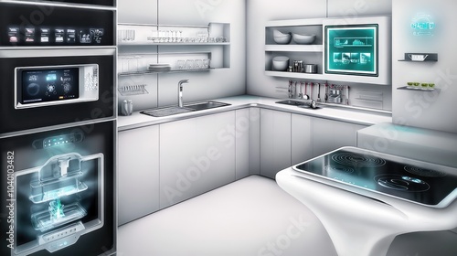 Modern Futuristic Kitchen with High-Tech Appliances