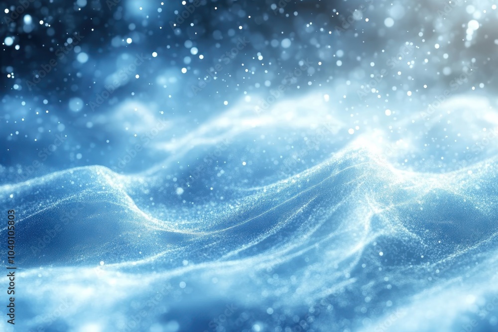Gentle waves ripple under a shimmering light in an ethereal blue ocean setting Gentle waves ripple under a shimmering light in an ethereal blue ocean setting