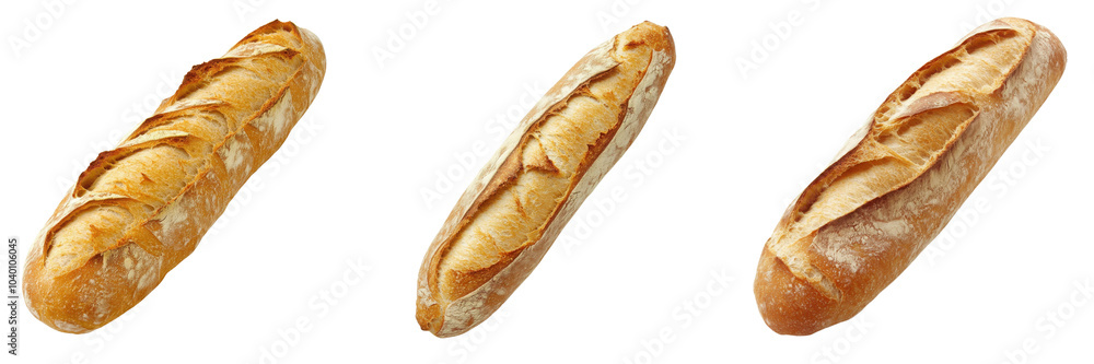 Set of a perfect baguette, with a crisp, golden-brown crust isolated on transparent background (2) Set of a perfect baguette, with a crisp, golden-brown crust isolated on transparent background (2)