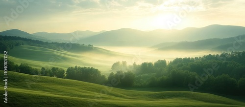 Sunrise Over Rolling Hills