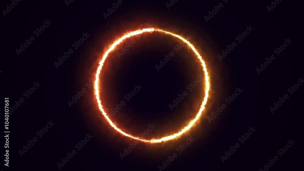 Solar fire flame animation in round circle ellipse shape Solar fire flame animation in round circle ellipse shape