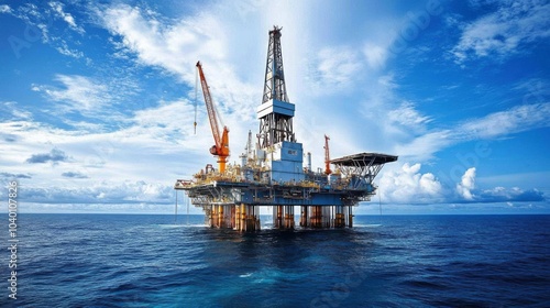 Offshore oil drilling.