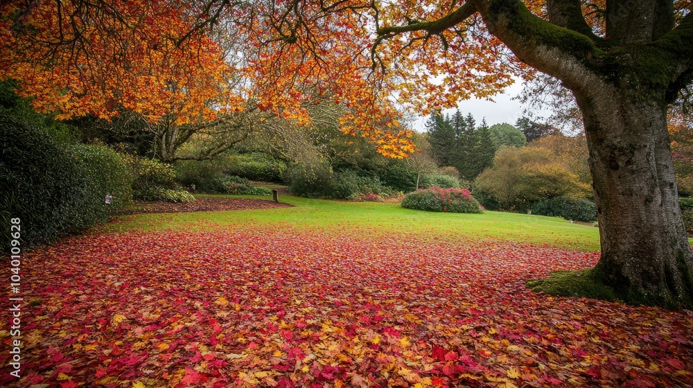 Vibrant Autumn Landscape with Colorful Leaves Vibrant Autumn Landscape with Colorful Leaves
