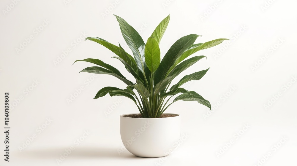 Stylish indoor plants in modern white pots set on a simple white background, showcasing clean lines and luxurious home decor. Stylish indoor plants in modern white pots set on a simple white background, showcasing clean lines and luxurious home decor.