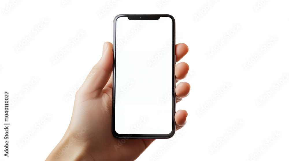 Hand Gripping Smartphone on Transparent Background Hand Gripping Smartphone on Transparent Background