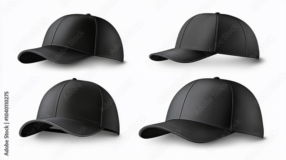 Black baseball cap template Black baseball cap template