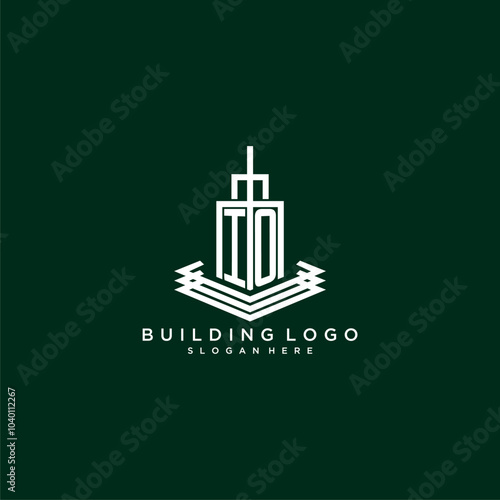 IO initial monogram building logo for real estate