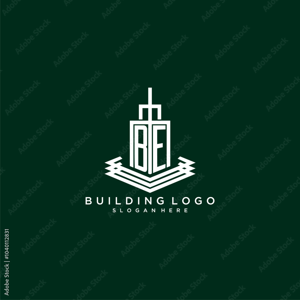 BE initial monogram building logo for real estate BE initial monogram building logo for real estate