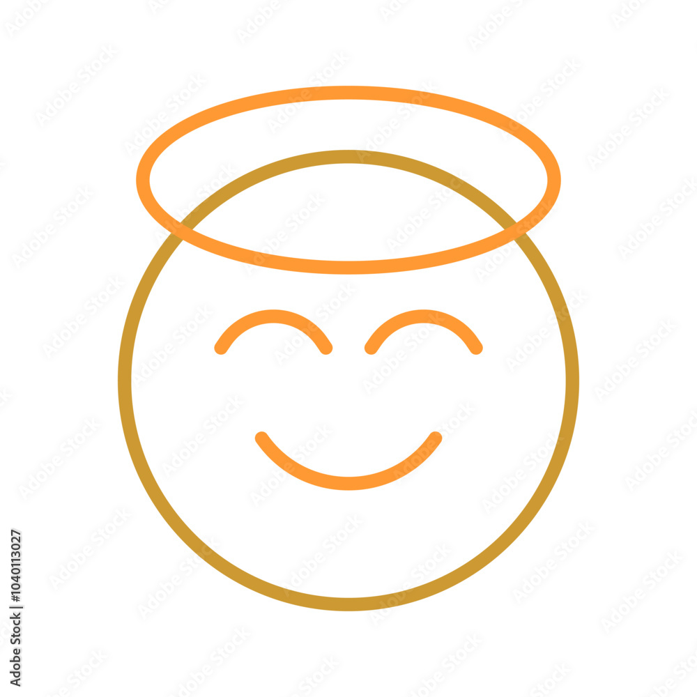 Smiling Face with Halo Vector Icon Smiling Face with Halo Vector Icon