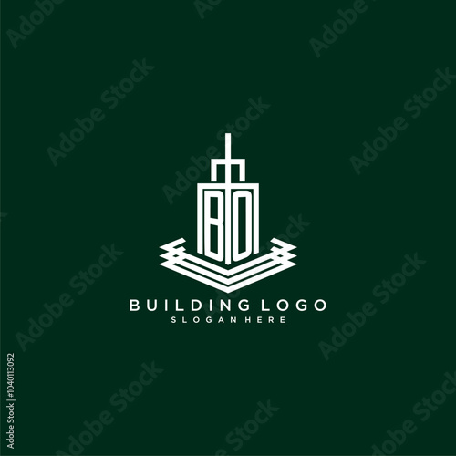 BO initial monogram building logo for real estate