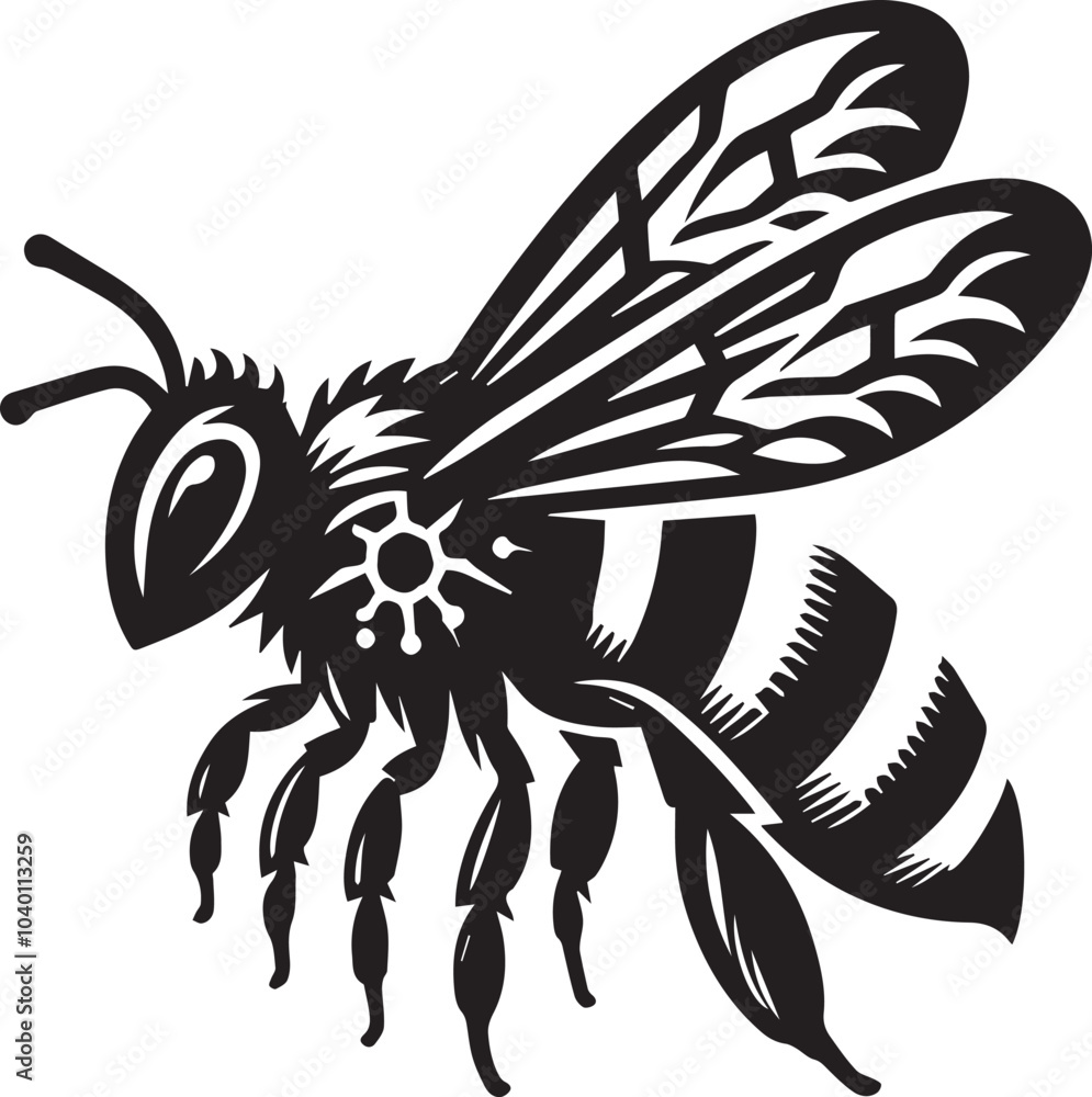 Fototapeta premium Bee silhouette vector