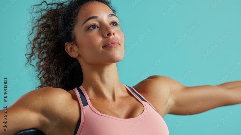 Woman in Workout Clothes Enjoying a Relaxed Moment Woman in Workout Clothes Enjoying a Relaxed Moment