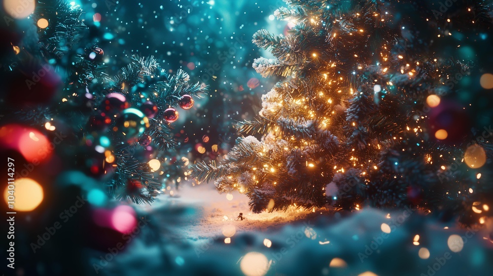 キラキラと光るイルミネーションとクリスマスの雰囲気 キラキラと光るイルミネーションとクリスマスの雰囲気