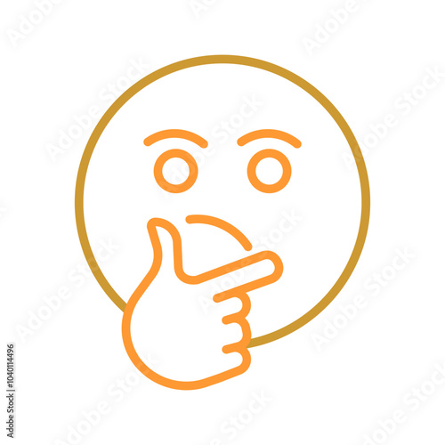 Thinking Face Vector Icon