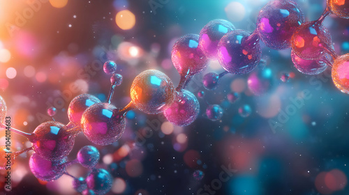 Wallpaper Mural Abstract Molecular Design Illustrating Antioxidants Preventing Cellular Damage with Vibrant Colors and Intricate Patterns Torontodigital.ca