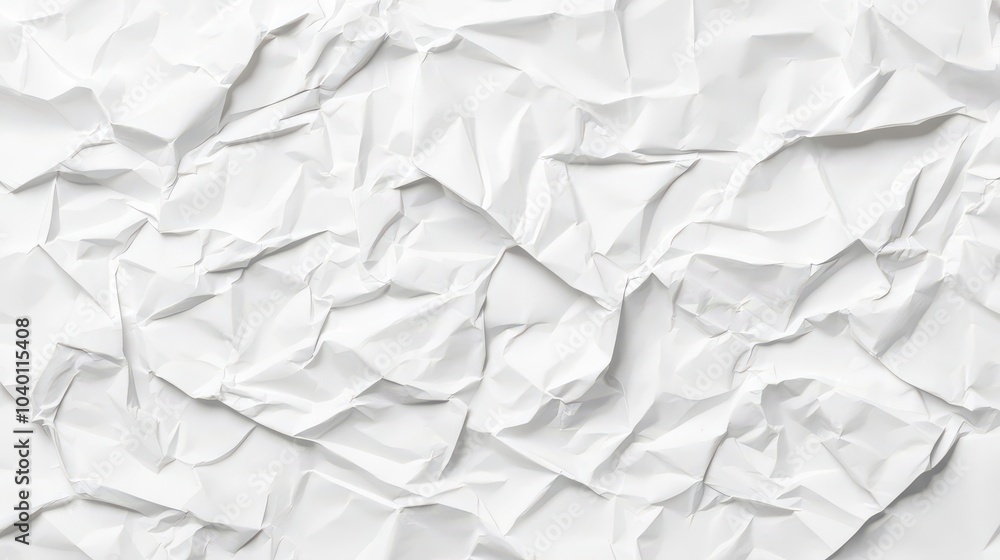 Obraz premium Crumpled White Paper Texture for Backgrounds