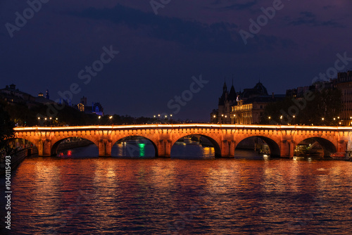 Paris Bridge at night