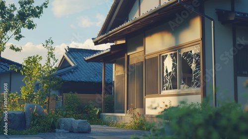 Wallpaper Mural 窓ガラスが割られた日本の家 Torontodigital.ca