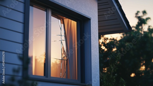 Wallpaper Mural 窓ガラスが割られた日本の家 Torontodigital.ca