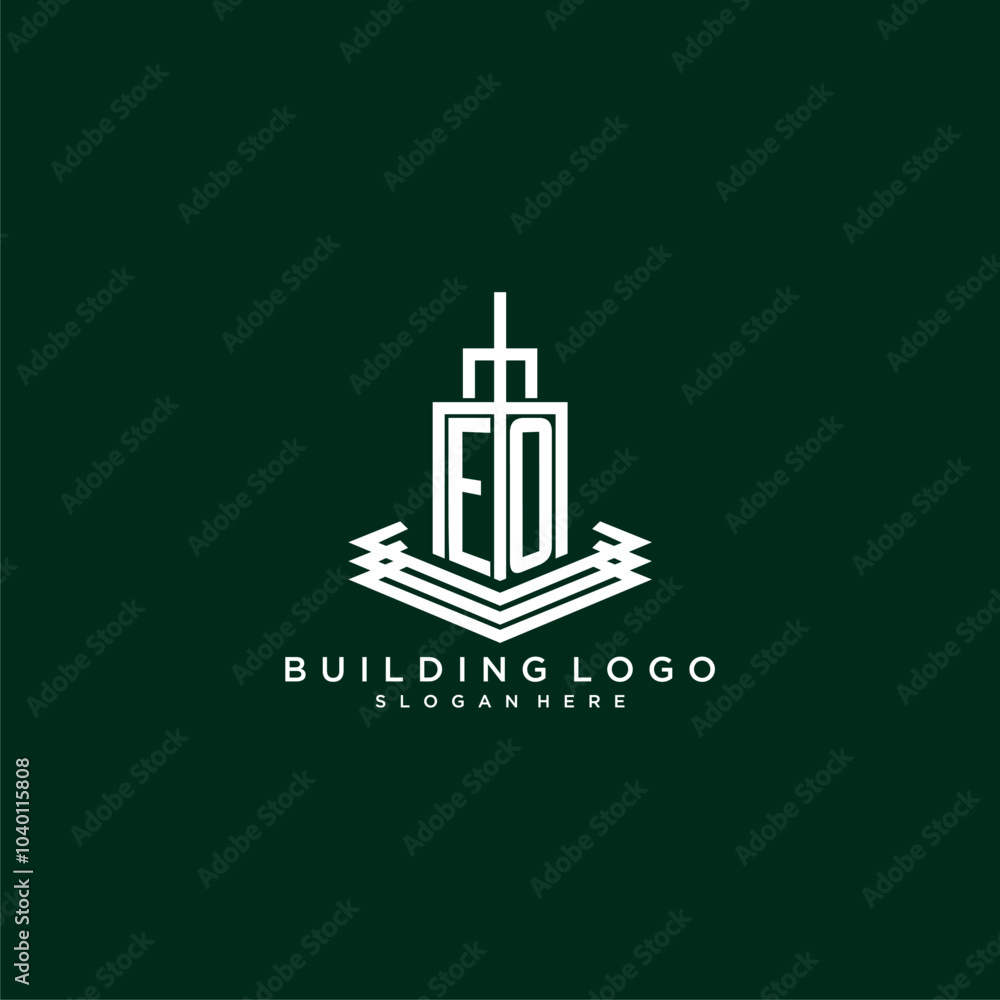 EO initial monogram building logo for real estate EO initial monogram building logo for real estate