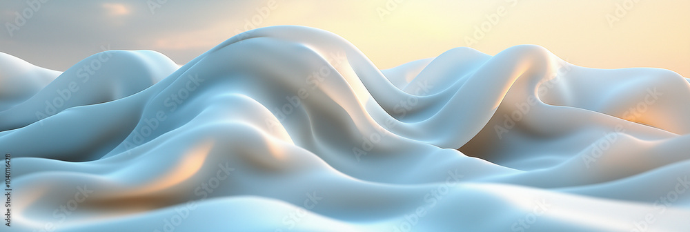 Obraz premium White abstract wave flow wavy design.